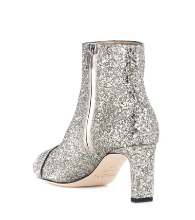 Shop Jimmy Choo Hanover 65 Glitter Ankle Boots In Silver