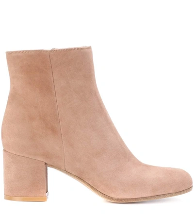 Shop Gianvito Rossi Exclusive To Mytheresa.com - Margaux Mid Suede Ankle Boots In Beige