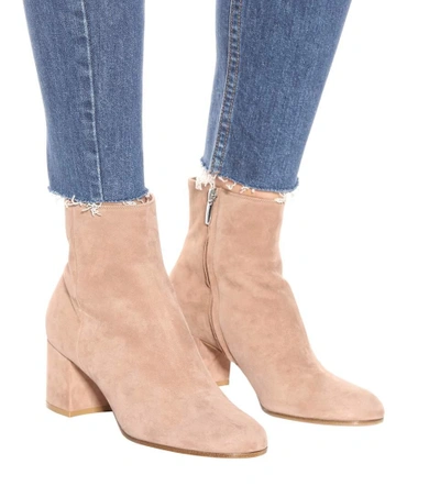 Shop Gianvito Rossi Exclusive To Mytheresa.com - Margaux Mid Suede Ankle Boots In Beige