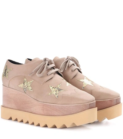 Shop Stella Mccartney Elyse Star Platform Derby Shoes In Beige