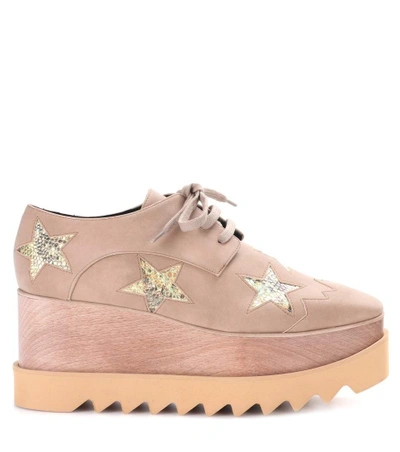 Shop Stella Mccartney Elyse Star Platform Derby Shoes In Beige
