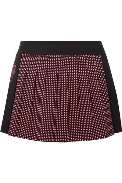 Shop Fendi Karlito Polka-dot Stretch Tennis Skirt In Black