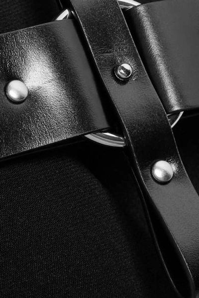 Shop Helmut Lang One-shoulder Belted Crepe Mini Dress In Black