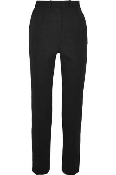 Shop Alexander Mcqueen Grain De Poudre Wool Straight-leg Pants