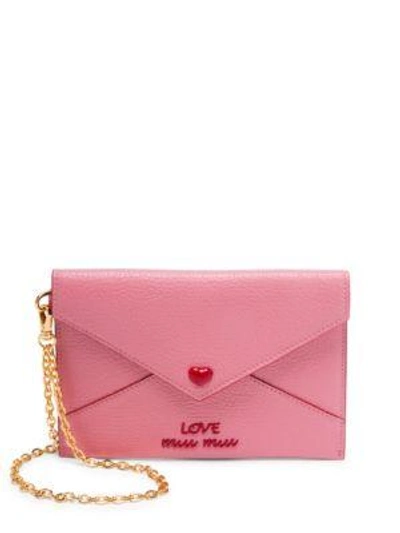 Shop Miu Miu Mini Envelope With Heart In Rosa