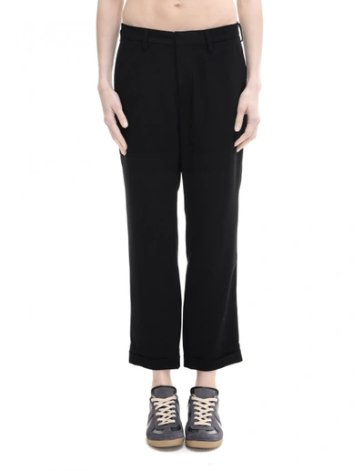 Shop Y's Faux Silk And Polyester Trousers In Black