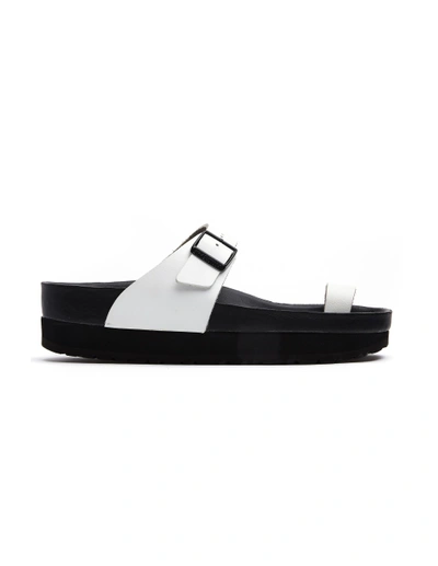 Shop Y's 'birkenstock' Leather Sandals In White