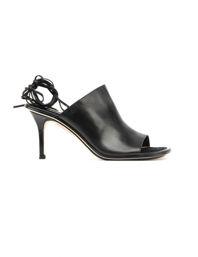 Shop Ann Demeulemeester Mule Shoes With Leather Straps In Black