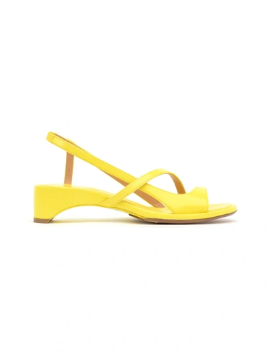 Shop Maison Margiela Leather Sandals In Yellow