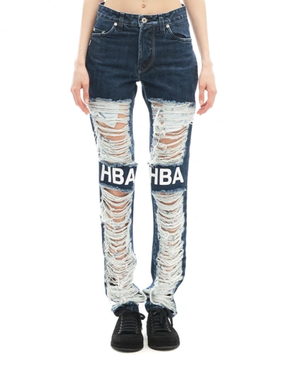 Shop Hood By Air Cotton Jeans In Blue