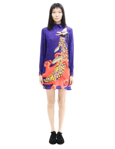 Shop Mary Katrantzou Silk Dress In Purple
