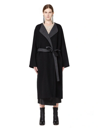 Shop The Row Black Wool Coat In White