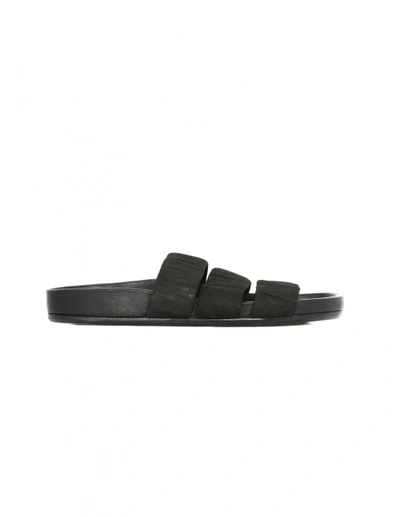 Shop Rick Owens Leather Sandals In Black