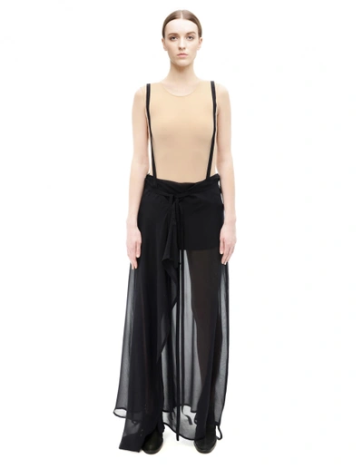 Shop Ann Demeulemeester Silk Skirt In Black