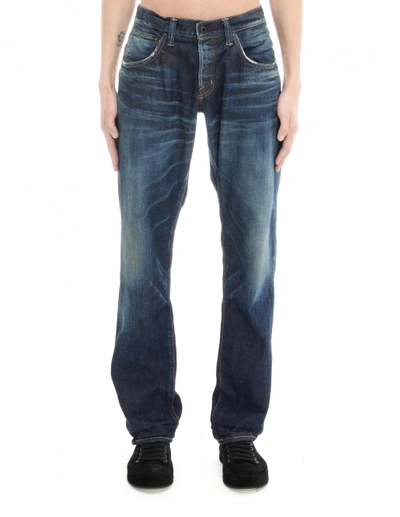 Shop Mastercraft Union Cotton Jeans In Navy Blue