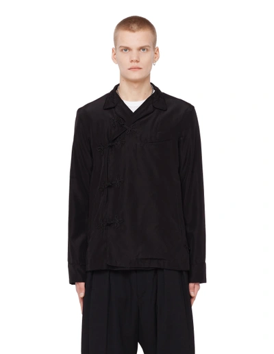 Shop The Soloist Black Silk And Cotton Mix Wrap Jacket