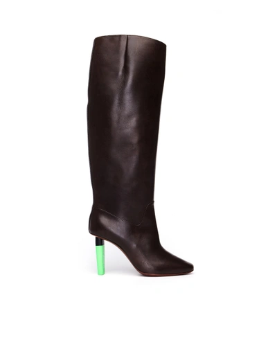 Shop Vetements Highlighter Heel Social Worker Boots In Brown