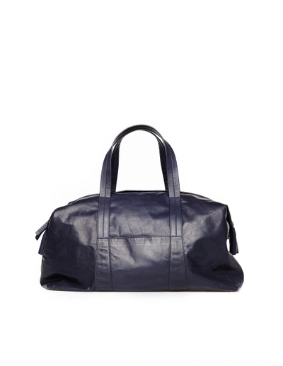 Shop Maison Margiela Leather Bag In Navy Blue