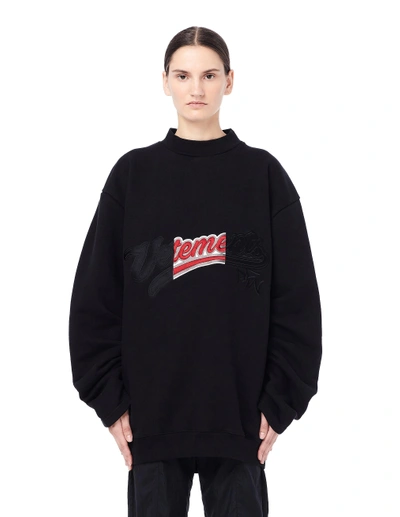 Shop Vetements Bro Embroidered Sweatshirt In Black