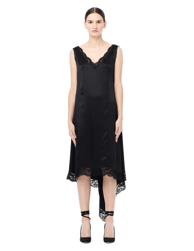 Shop Vetements Lace Slip Dress In Black