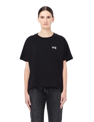 Shop Y-3 Cotton Three Stripe T-shirt In Black
