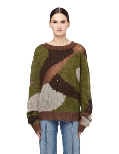 Shop Faith Connexion Green Camouflage Sweater