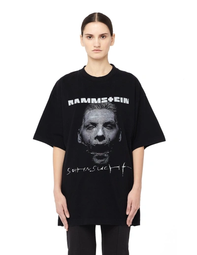 Rammstein Printed Cotton T-shirt In Black