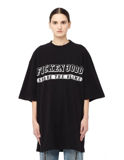 Shop Vetements Ficken 3000 Printed T-shirt In Black
