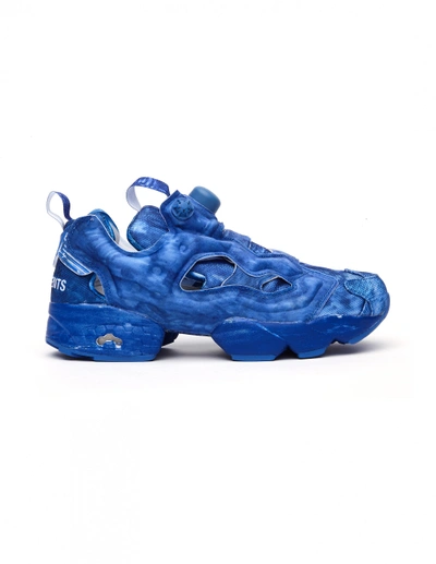 Shop Vetements Reebok Instapump Fury Blue Sneakers In White