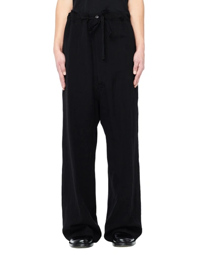 Shop Ann Demeulemeester Wide Leg Wool Trousers In Black