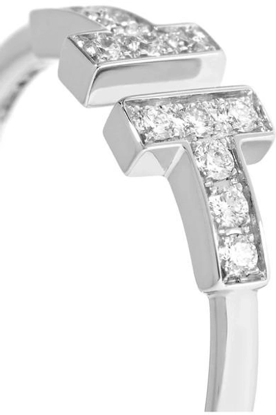 Shop Tiffany & Co T Wire 18-karat White Gold Diamond Ring