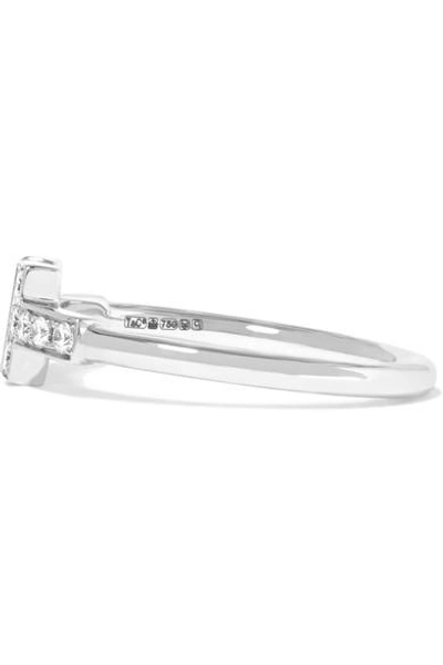 Shop Tiffany & Co T Wire 18-karat White Gold Diamond Ring
