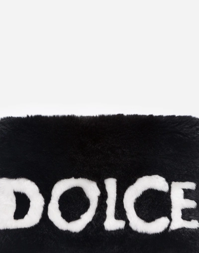 Shop Dolce & Gabbana Lapin Pouch With Appliqué In Black