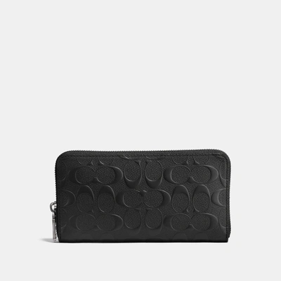 Shop Coach Accordion Wallet In Signature Leather In Black