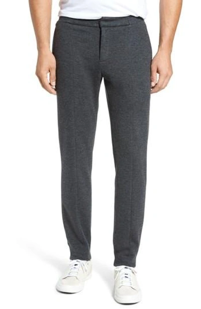 Shop Zanella Jordan Flat Front Cotton Jogger Trousers In Medium Grey
