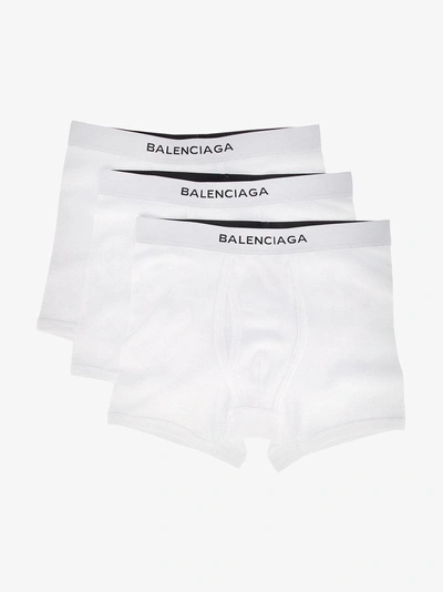 Shop Balenciaga White Three Piece Boxer Set