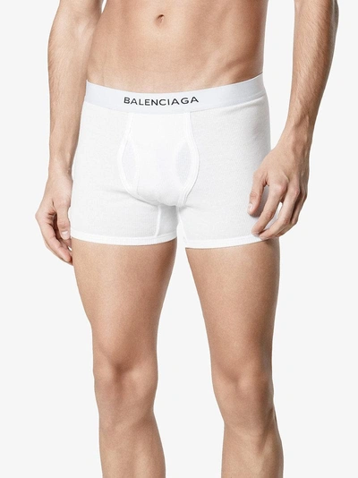 Shop Balenciaga White Three Piece Boxer Set