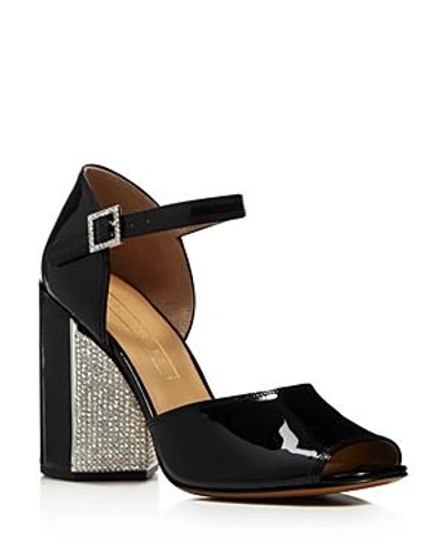Shop Marc Jacobs Women's Kasia Embellished Patent Leather Block Heel Sandals In Black