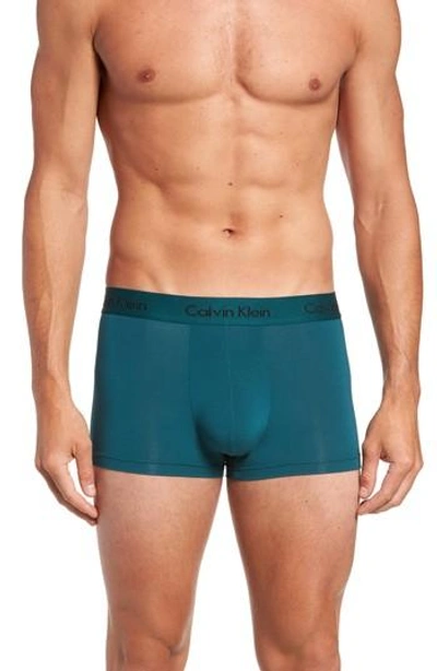 Shop Calvin Klein U5554 Micromodal Trunks In Deep Teal