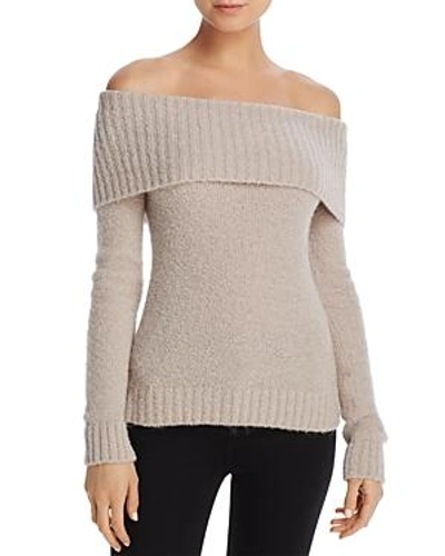 Shop Lovers & Friends Lovers And Friends Luna Off-the-shoulder Sweater In Light Heather Gray