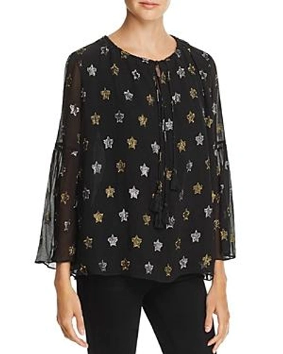 Shop Rebecca Minkoff Derora Star-pattern Top In Gold/silver