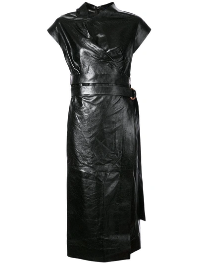 Shop Proenza Schouler Leather Belted Wrap Dress