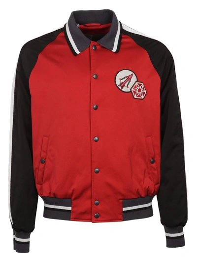 Shop Lanvin Embroidered Bomber In Rosso