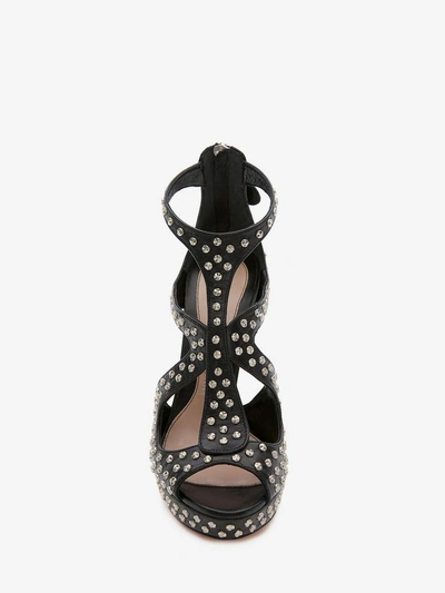 Shop Alexander Mcqueen Cage Sandal Hammered Studs In Black