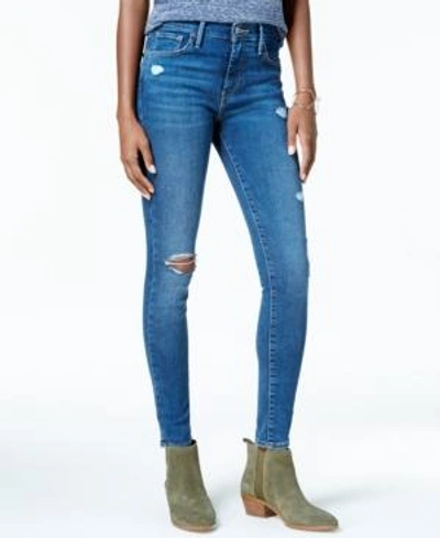 Levi's 720 Hypersculpt High-rise Super-skinny Ripped Jeans In Med Blue 1 |  ModeSens