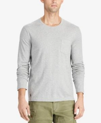 Shop Polo Ralph Lauren Men's Crew Neck T-shirt Sweater In Andover Grey Heather