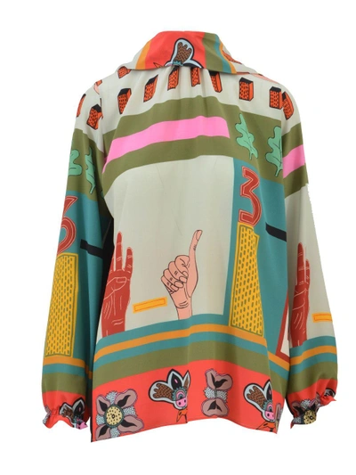 Shop Valentino Counting Three Blouse In Multicolor