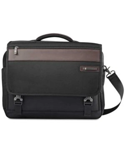 Shop Samsonite Men's Kombi Flap Briefcase In Black/brown
