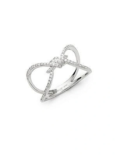 Shop Kc Designs Love Knot 14k White Diamond And 14k Gold Ring