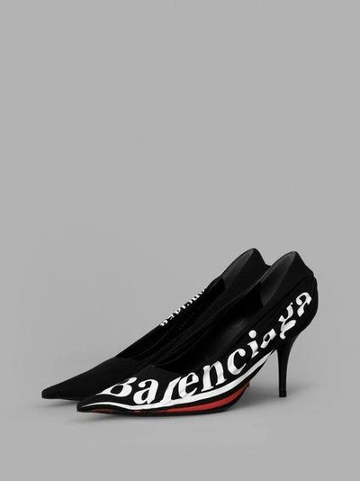 Balenciaga Women's Black Pumps With Political Logo Print | ModeSens